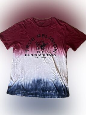 True Religion Three Stripe Ombré Tee❤️🤍💙